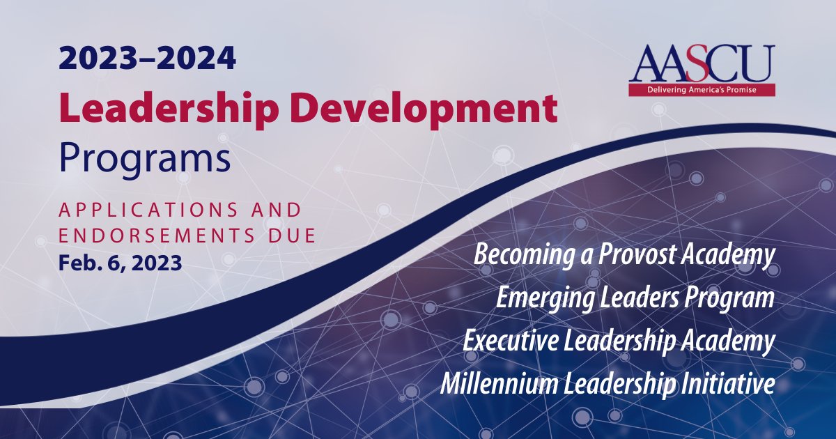 It’s never too early to set your 2023 professional development goals. We've streamlined the application process for our leadership development offerings, making it easier to participate in our equity-centered programs. Learn more. aascu.org/LeadershipDeve…