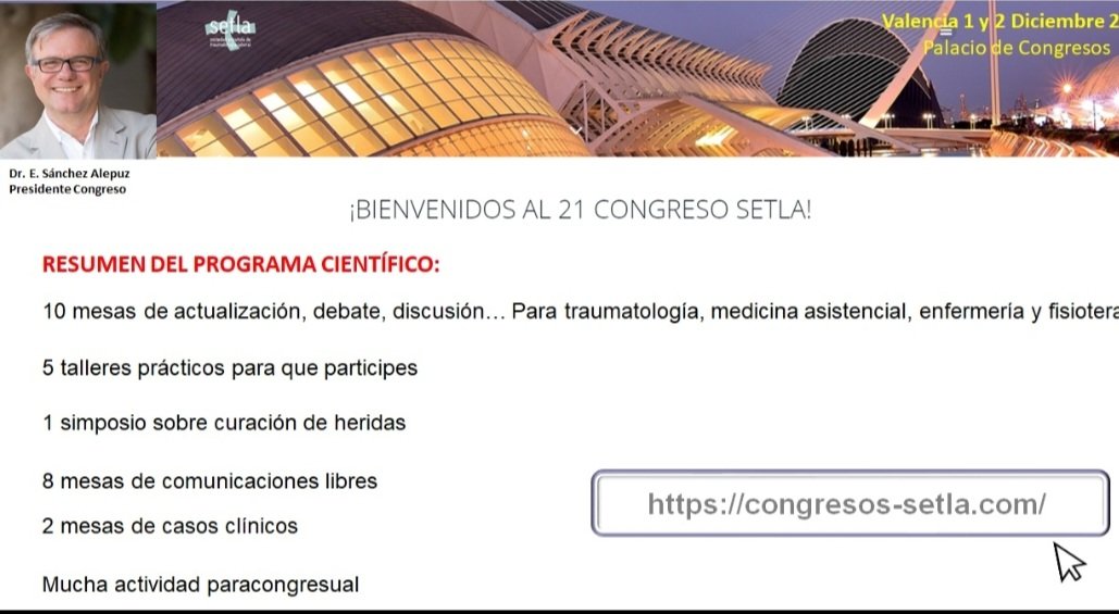 ✅️ ¿Aún no te has inscrito? 
➡️ XXI CONGRESO SETLA 
⏩️ 1 y 2 de diciembre 2022 en el Palacio de Congresos de Valencia
🔀🔝🔝🔝 Para: traumatólogos/as, medicos/as laborales, enfermeros/as, fisioterapeutas y trabajadores del entorno mutual y laboral 
<a href="/SETLA11/">SETLA</a>