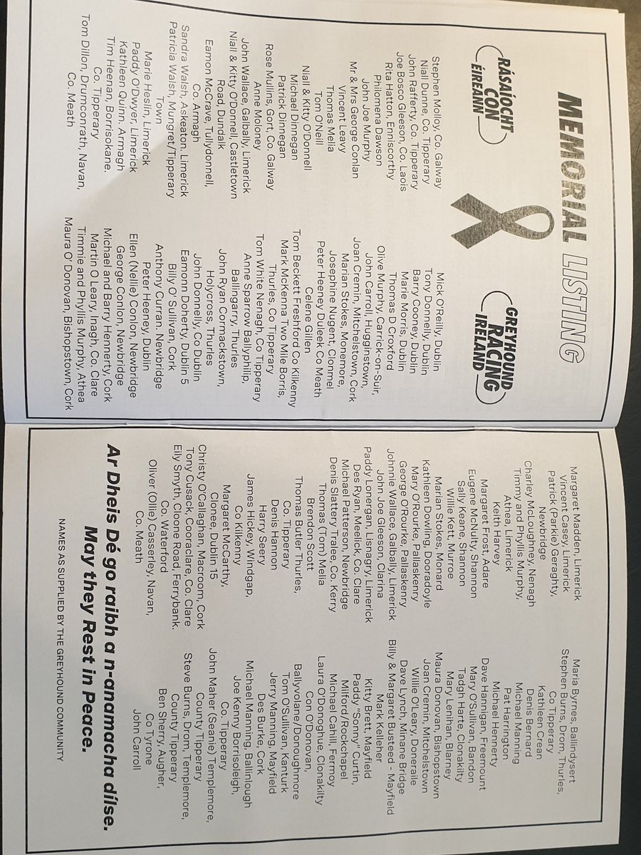 Free admission tonight as we come together and remember those who have passed away. 1st race 7.30