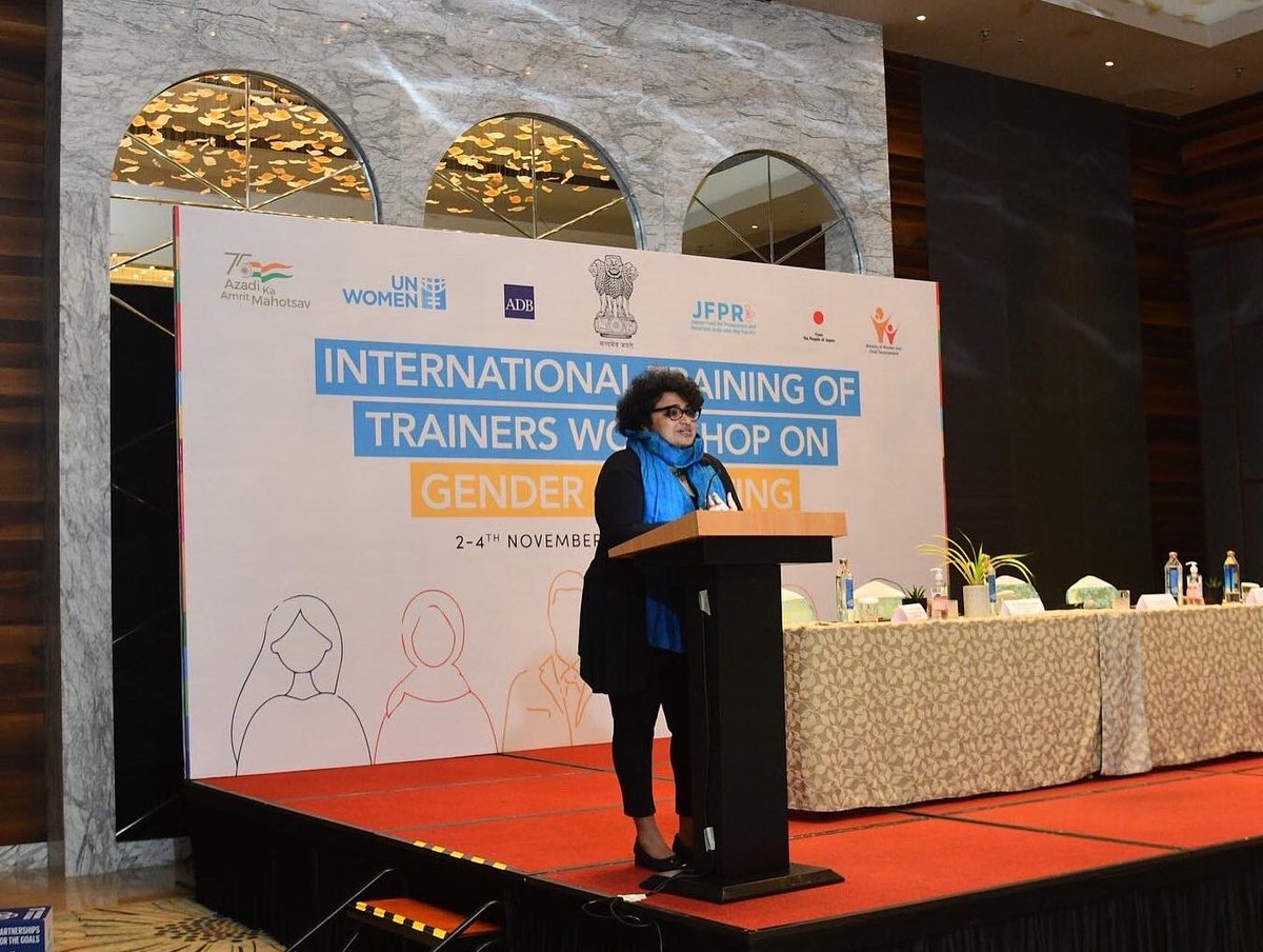 lekhachakrborty's tweet photo. #KatherineGifford and I delivering sessions on #GenderBudgeting in an international training of trainers programme organised by @unwomenindia ,  @MinistryWCD, @ADB_INRM @ADB_HQ &amp; #JFPR . November 2-4, 2022. @UN_Women https://t.co/caUOKnnZNl
