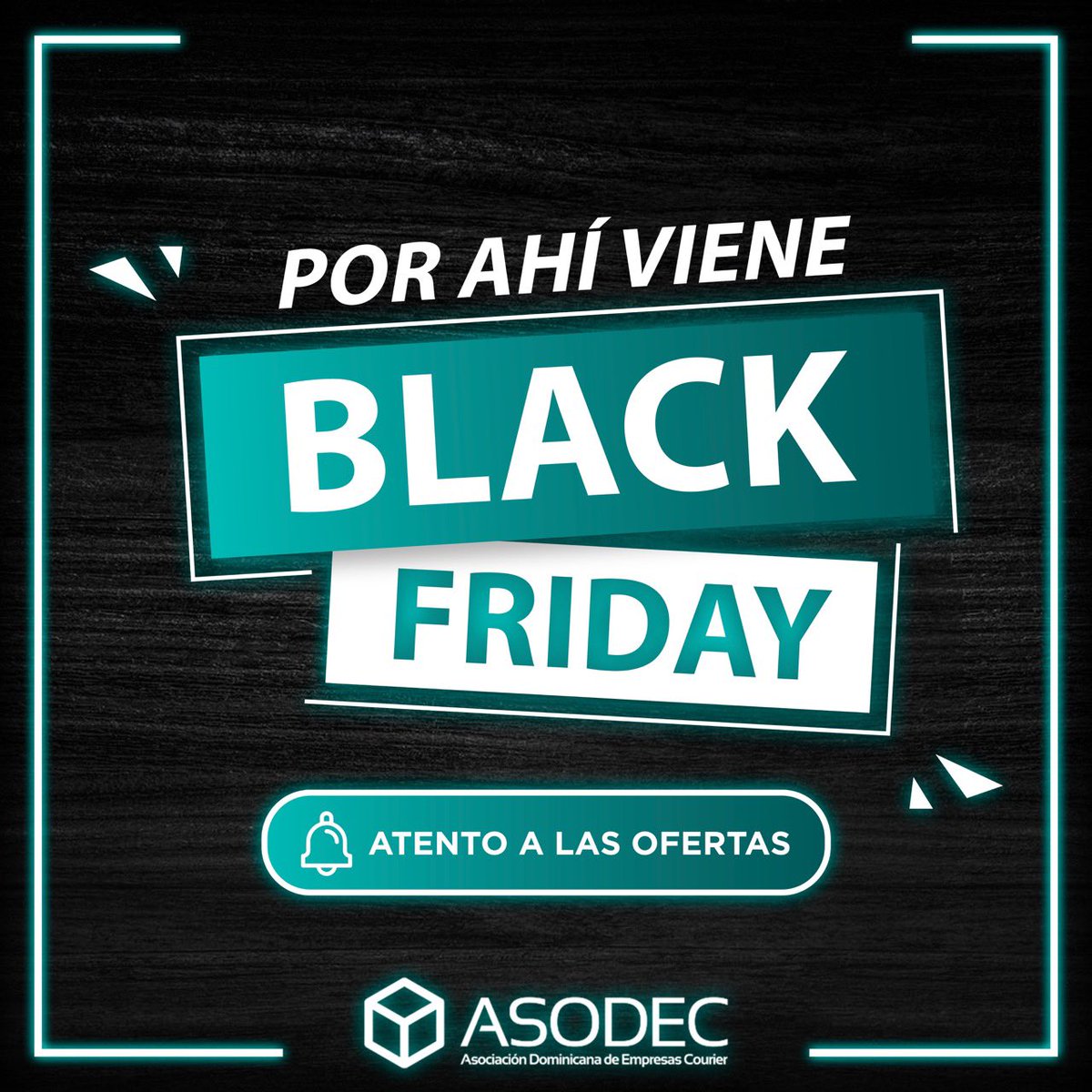 🚨Reminder Alert🚨 Black Friday se acerca!!, haz tu lista de tus artículos preferidos y espera las ofertas de este día
Realiza tus compras con tiempo y evita los atrasos frecuentes de las líneas aéreas.
 #Asodec #comprasporinternet