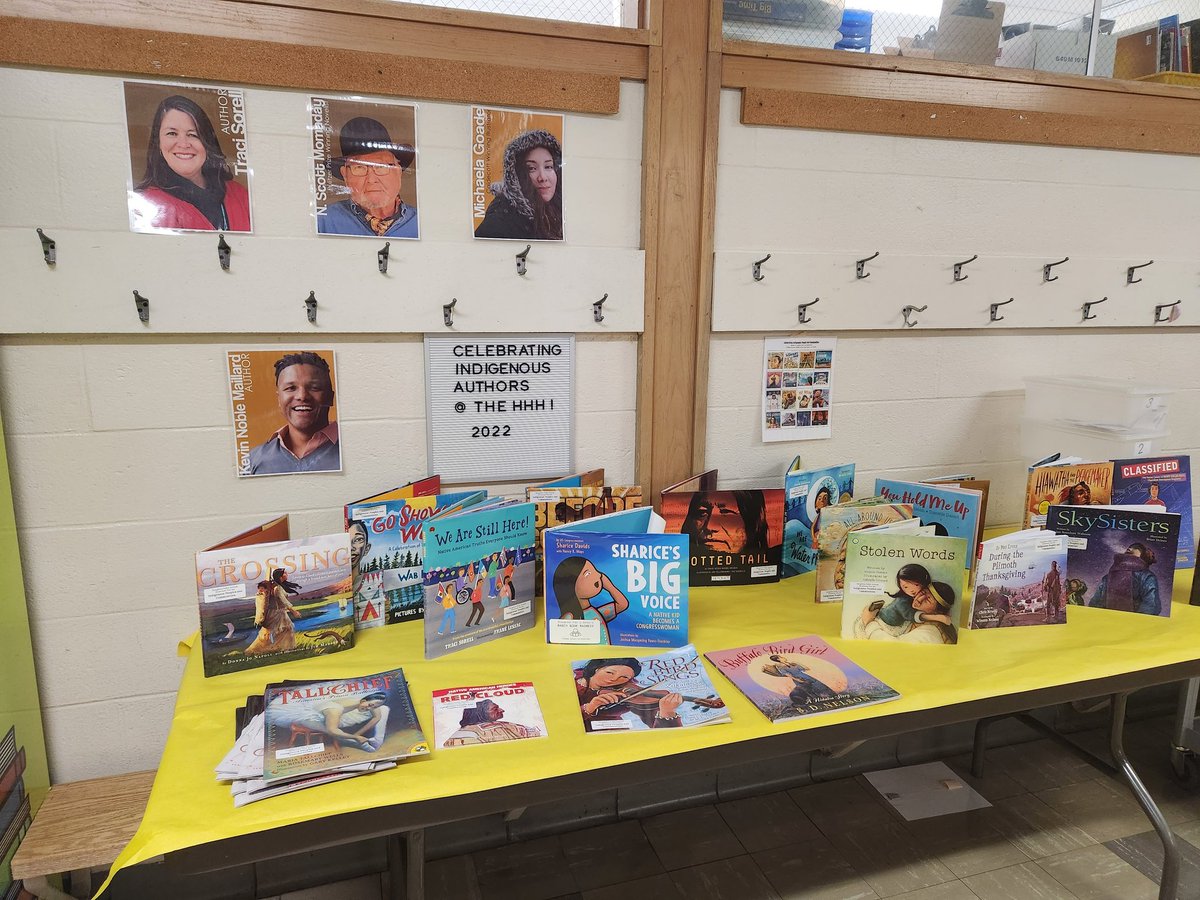 Eileen Sprague (@eileen_sprague) on Twitter photo Celebrating Native American Heritage Month w/ the <a href="/HansenHawks/">Hansen Hawks</a> by showcasing all of our books that represent indigenous authors, illustrators, stories, and voices. Also, portraits from @thebookwrangler line the hallways so Ss can recognize and learn about Native Americans. Celebrating Native American Heritage Month w/ the <a href="/HansenHawks/">Hansen Hawks</a> by showcasing all of our books that represent indigenous authors, illustrators, stories, and voices. Also, portraits from @thebookwrangler line the hallways so Ss can recognize and learn about Native Americans.