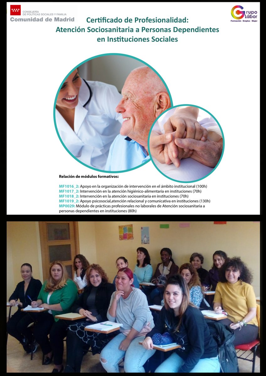 Y han empezado las clases del #certificadodeprofesionalidad #atencionsociosanitaria ánimo a todas