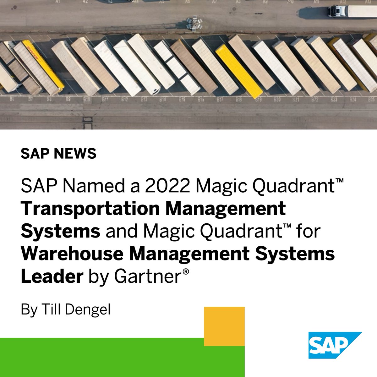 jbrownscm's tweet photo. 🏆 SAP’s continued recognition as a Leader by Gartner in many areas of #supplychain management shows how the company prioritizes supply chain, the expertise it has built up over time, and the #resiliency it takes to be an industry leader: https://t.co/1Be6YpwyDz https://t.co/TfOiu9udYa