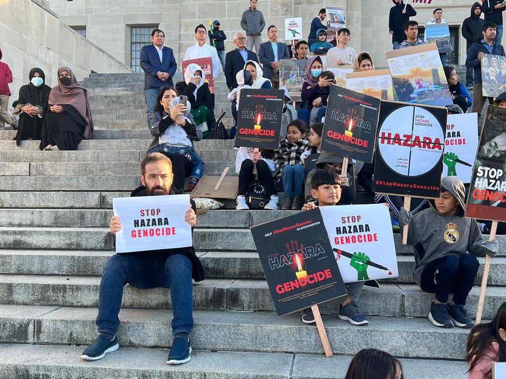 Nowrozak's tweet photo. #StopHazaraGenocide protest held at State Capital Building in Lincoln, Nebraska. October 16, 2022. https://t.co/Mis7s8TbZG