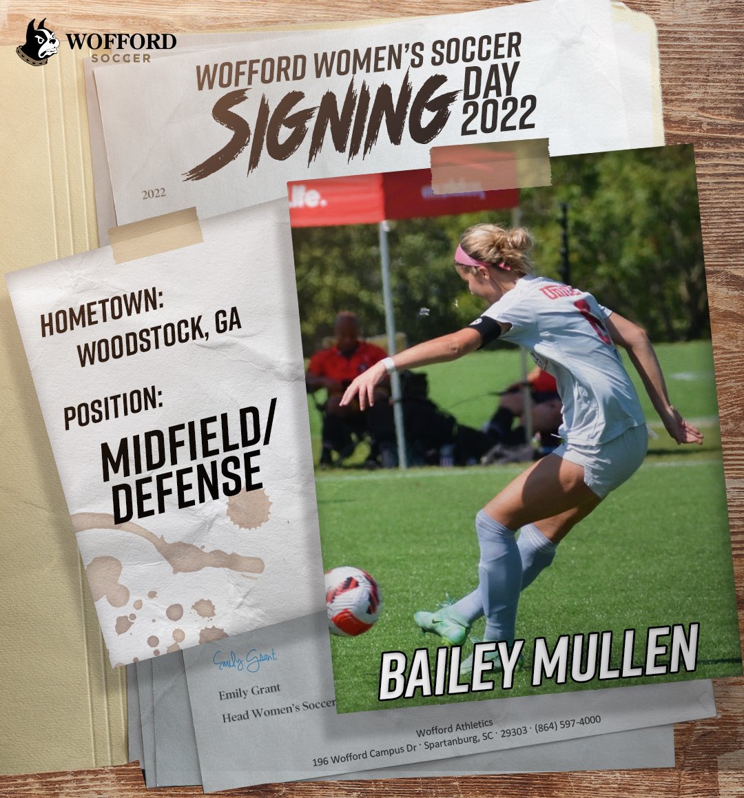 WoffordWSoc's tweet photo. 𝓼𝓲𝓰𝓷𝓮𝓭 ✍️ 

Welcome to the Terrier family Bailey! 

#ConquerAndPrevail https://t.co/9KwQP6m6Bt