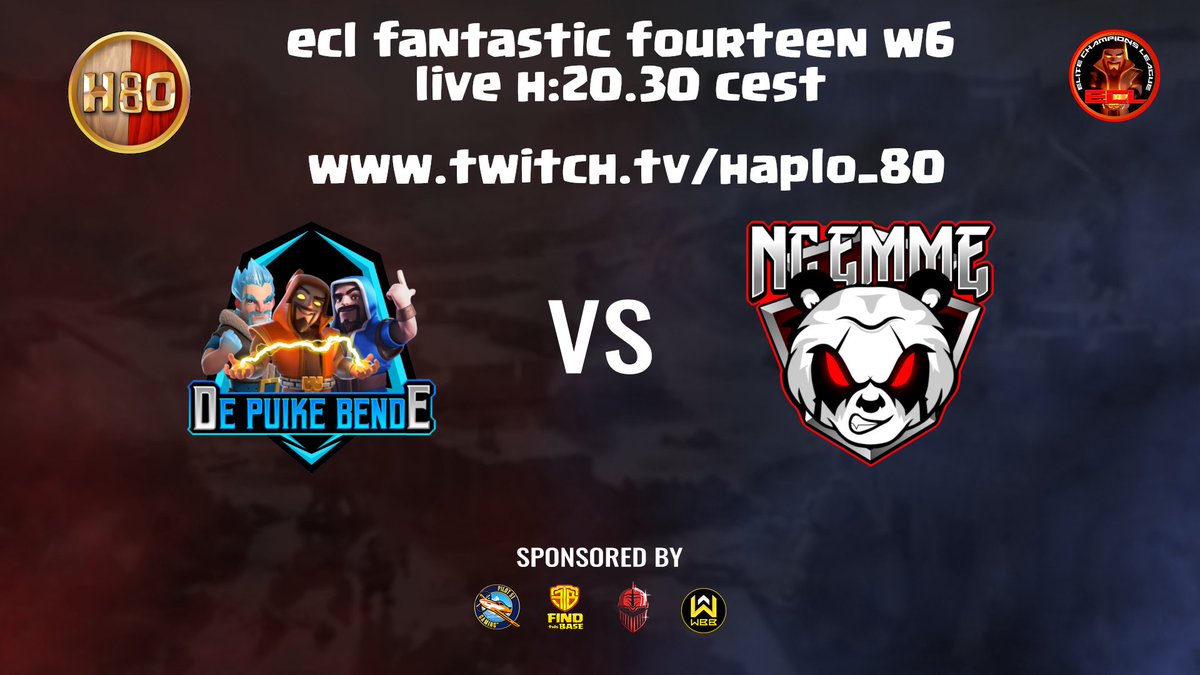 Haplo80 (@haplo_80) on Twitter photo 👋LIVE LIVE LIVE
🕑ore 20.30 cest🕑
⚔️ECL W6 De Puike Bende vs <a href="/EMME_Coc/">EMME eSports</a> ⚔️
<a href="/ECLClashofClans/">Elite Champions League</a>
twitch.tv/haplo_80 👋LIVE LIVE LIVE
🕑ore 20.30 cest🕑
⚔️ECL W6 De Puike Bende vs <a href="/EMME_Coc/">EMME eSports</a> ⚔️
<a href="/ECLClashofClans/">Elite Champions League</a>
twitch.tv/haplo_80