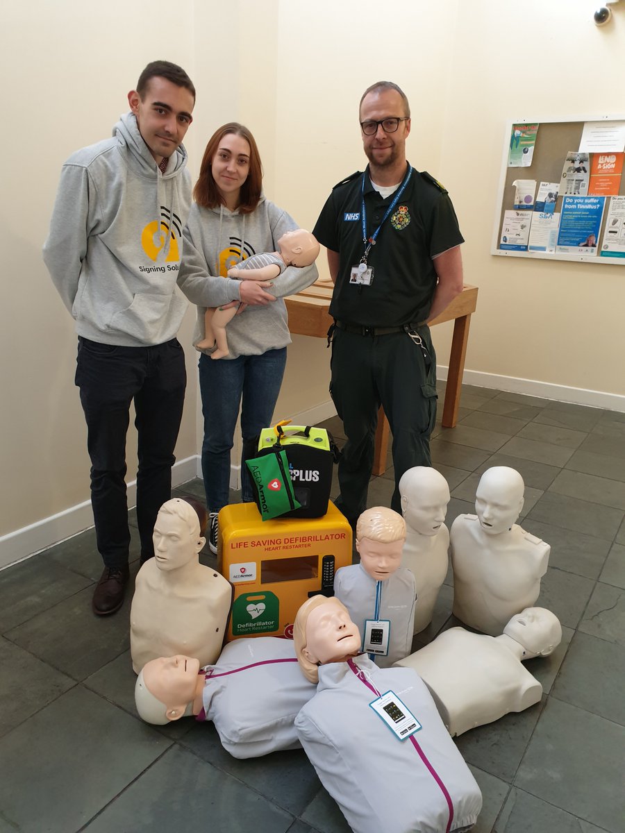 A big thank you @NwAmb_Davidmc from <a href="/NWAmbulance/">North West Ambulance Service</a> for coming along and training us and also donating the AED cabinet and some mannequins. 
#deaf #deafandproud #deafworld #deafpeople #deafcommunity #deafness #Deaf #AED #CPR