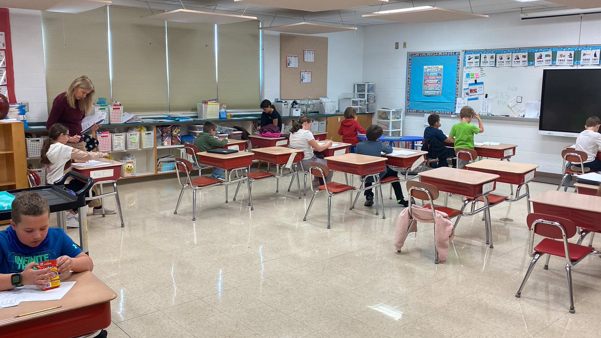 Math test day in 3rd grade today.  All the young mathematicians hard at work. #thewoodlandsway #thebestmeicanbe #onehuron