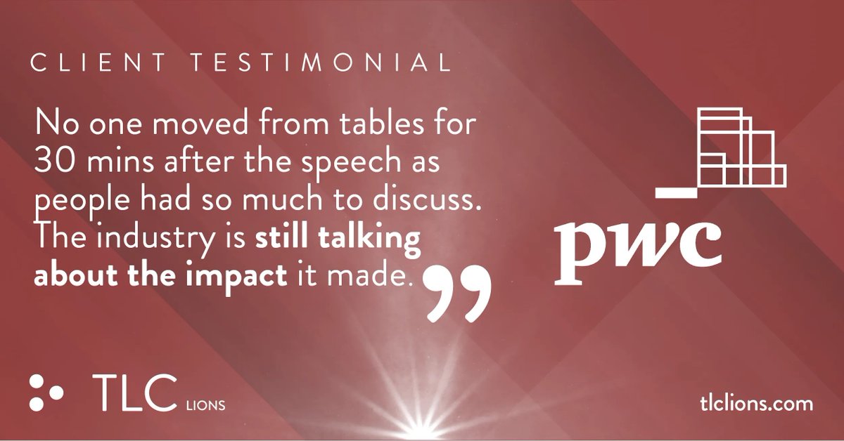 At TLC Lions, we don’t just believe in the power of storytelling – we make it happen 🙌

Don't just take our word for it, take <a href="/PwC/">PwC</a>'s….

See some of the other clients we've helped here:  buff.ly/3fRuxky
