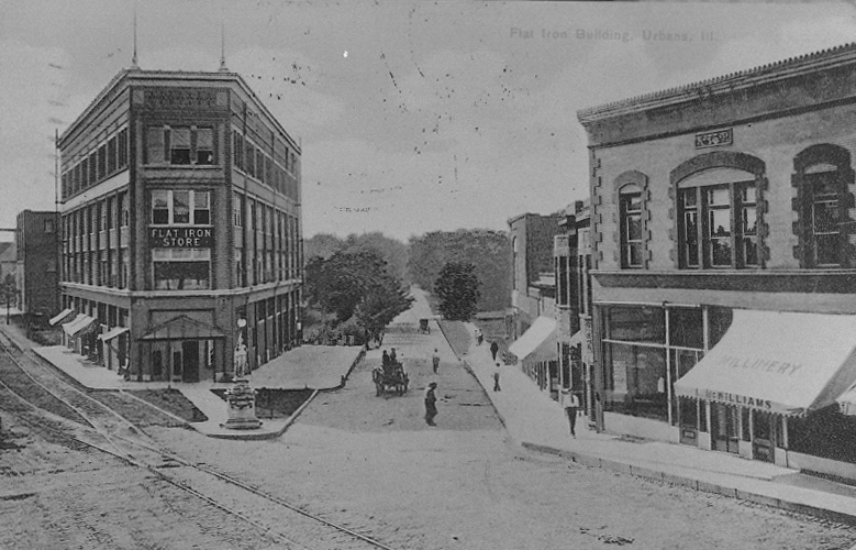 It's trivia time! Champaign-Urbana has been home to a few flatiron buildings. Where does the name “flatiron” come from?  Take your guess! We will post the answer tomorrow.
#UrbanaFree #Archives