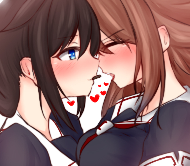ポッキーゲーム #艦これ #白露(艦隊これくしょん) #時雨(艦隊これくしょん) #しぐつゆ https://t.co/lZWWpGPUDN 
