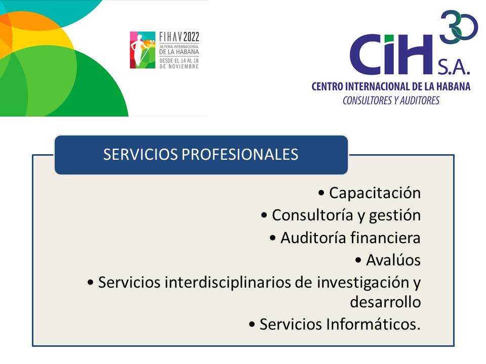 #CIH estará presente en la 38 edición de la Feria Internacional de La Habana, del 14 al 18 de noviembre de 2022 en el recinto ferial #Expocuba. 🇨🇺
🚩Pabellón Central      
#FIHAV2022      Te esperamos!!!