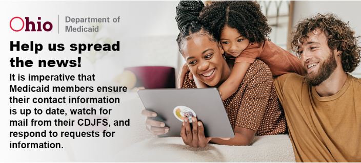 .<a href="/OhioMedicaid/">Ohio Medicaid</a> has materials and templates on its website to help prepare Medicaid members for the end of the COVID-19 public health emergency and any actions they need to take. The toolkit is for anyone who interacts with Medicaid members. ow.ly/MnC650LxZVw