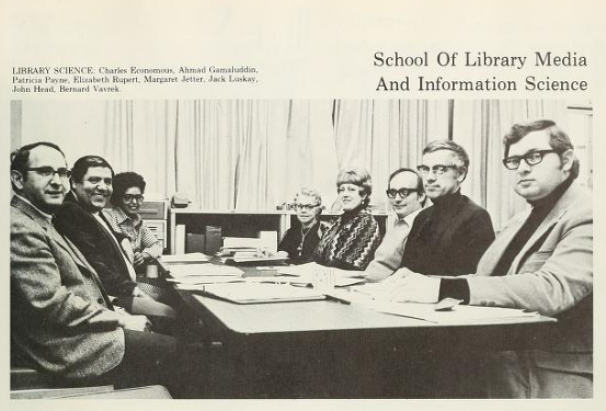 pennwclarion's tweet photo. #TBT #ThrowBackThursday to 1975. What we have for you today is a seemingly insignificant photo of the library science staff. What's not seen from the photo is that this group of faculty was the first to teach an ALA-accredited program – one which still exists today. https://t.co/tqr0N7Telu