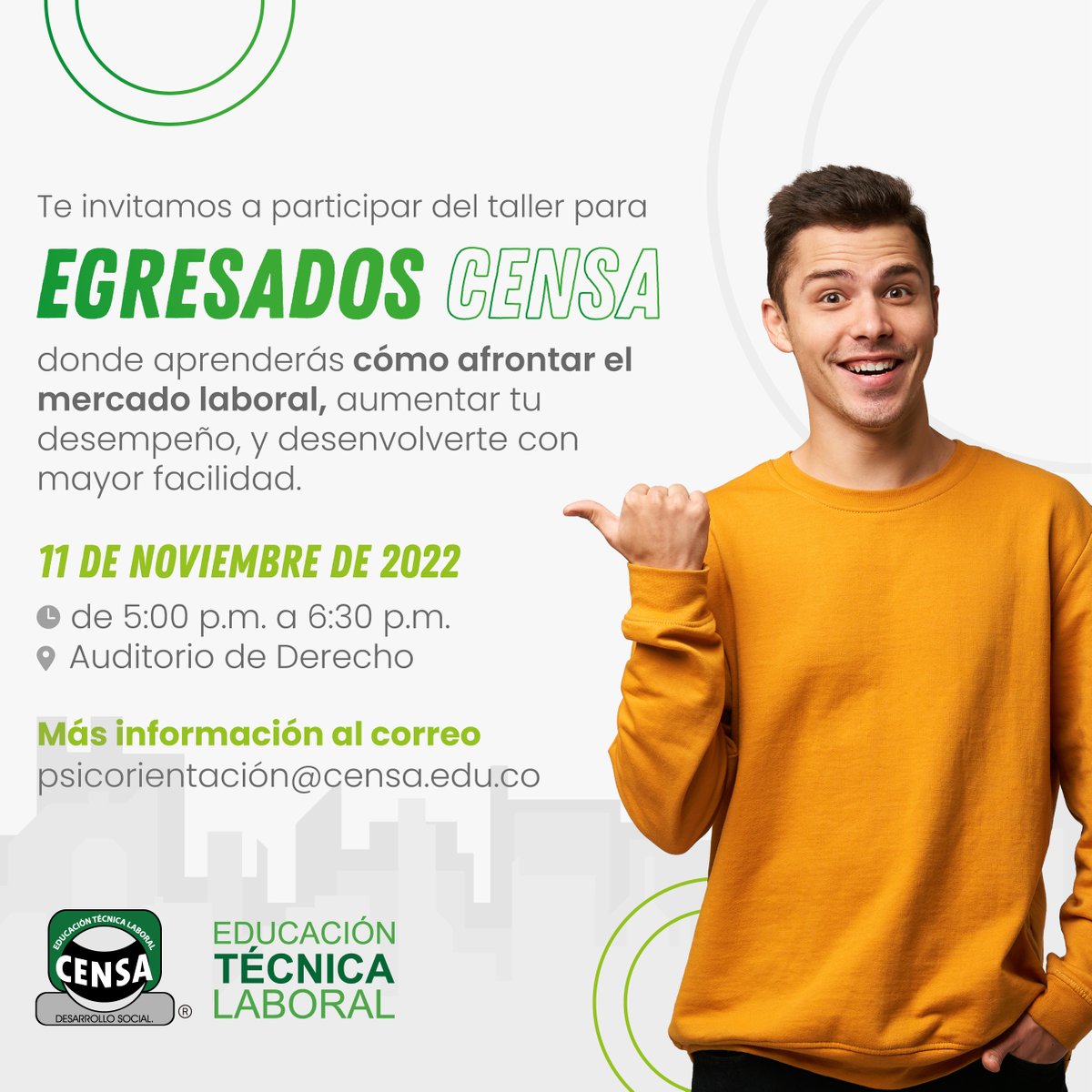 ¡El mundo laboral está  lleno de retos y oportunidades! Participa en nuestro taller para egresados para que conozcas cómo puedes aprovecharlas y mejorar tu desempeño.🤩 Inscríbete en: bit.ly/3UrZavV