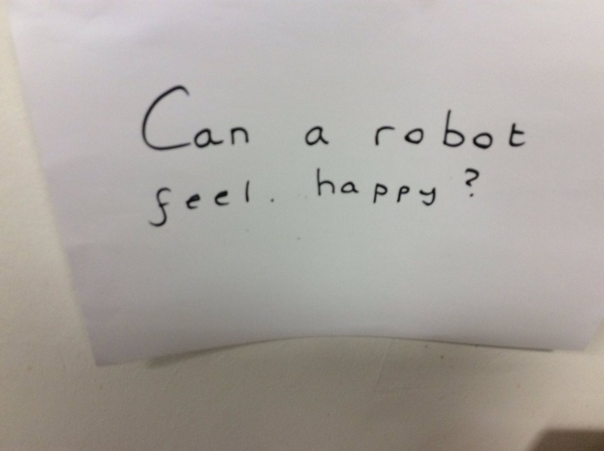 MrsBridgeEPS's tweet photo. Y2 had a great P4C session today, we voted with our feet and discussed: Can a robot feel happy? Amazing responses #WeAreBrightFutures https://t.co/1dGcgUy0wQ