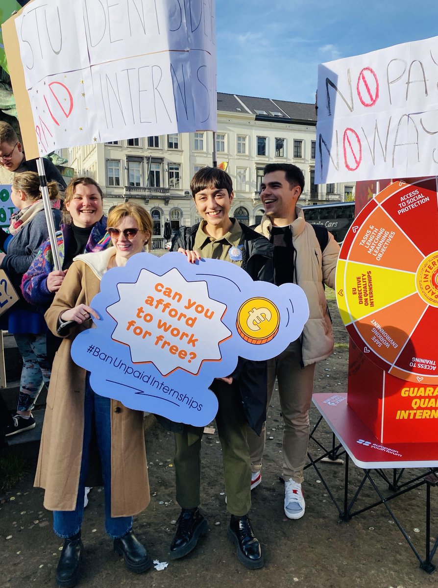 European Youth Forum (@youth_forum) on Twitter photo NO PAY? NO WAY. ⛔️ That was our slogan for today's International Interns' Day action in front of the <a href="/Europarl_EN/">European Parliament</a> together with <a href="/ETUC_Youth/">ETUC Youth</a> 🔝
Thank you so much for coming to help us #BanUnpaidInternships 🤓 Great to see so many people fighting #ForYouthRights NO PAY? NO WAY. ⛔️ That was our slogan for today's International Interns' Day action in front of the <a href="/Europarl_EN/">European Parliament</a> together with <a href="/ETUC_Youth/">ETUC Youth</a> 🔝
Thank you so much for coming to help us #BanUnpaidInternships 🤓 Great to see so many people fighting #ForYouthRights