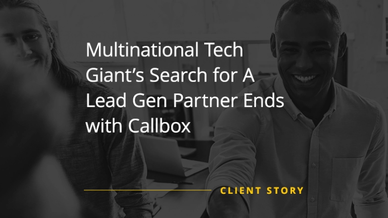 AlisonGWilliams's tweet image. Are you looking for a lead generation partner?

A #tech giant that has been searching for a lead generation part has ended up with Callbox. Callbox helps them in prospecting and expands their business to stay at the top.

Find out more: bit.ly/3UFi8yS

#b2bleads #itleads