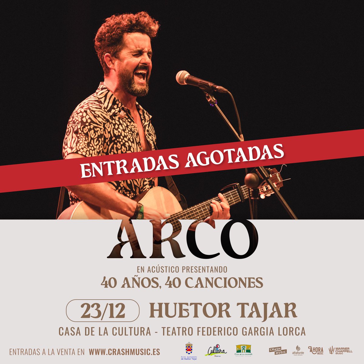 Las entradas para el concierto de <a href="/_AArco/">Arco</a> se han agotado en menos de 24 horas.
Luego dicen que nadie es profeta en su tierra... Nos alegramos mucho por Arco, pero también por lo grandes que sois apoyando lo vuestro.
#HuetorTajar #vivaHuetorTajar