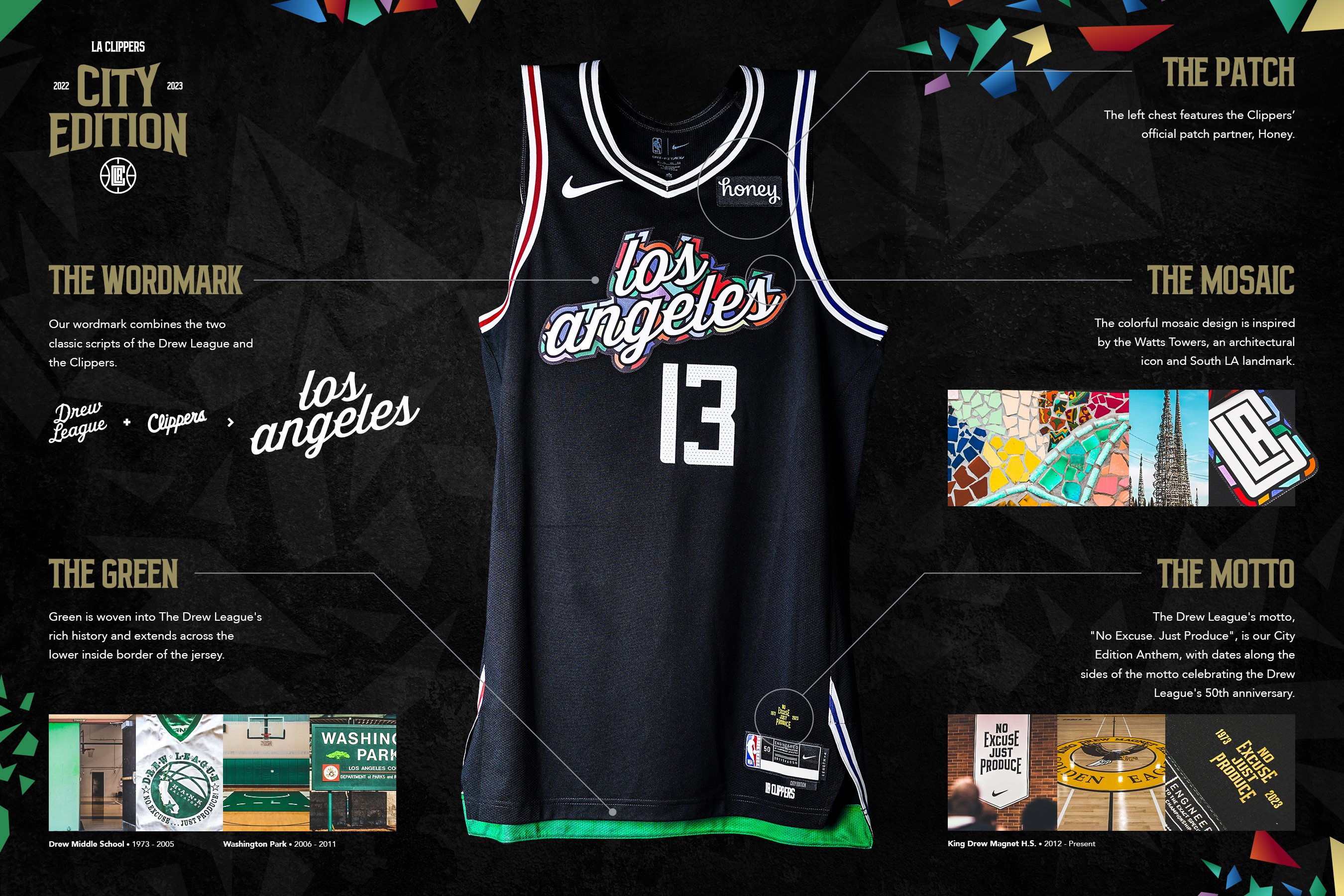 Tomer Azarly on X: The LA Clippers have unveiled their 2022-23 Nike NBA  City Edition uniforms, which celebrate and honor the @DrewLeague and its  role in L.A.'s basketball community and culture.  /
