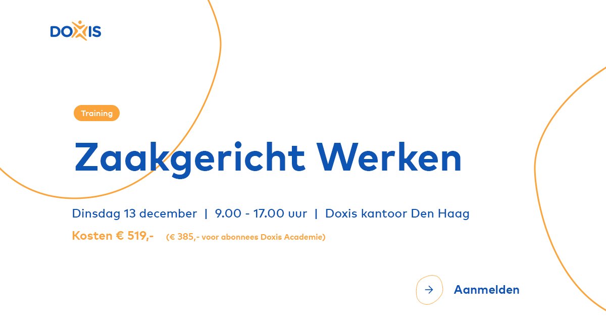 DoxisInformatie's tweet photo. 𝗧𝗿𝗮𝗶𝗻𝗶𝗻𝗴 𝗔𝗹𝗲𝗿𝘁!
Op dinsdag 13 december vindt de training Zaakgericht Werken plaats. 
De training combineert e-learnings (theorie) met een fysieke bijeenkomst (praktijk).
Heb jij je al aangemeld? 

https://t.co/1grfF1LYGM https://t.co/e74IgG9JM6