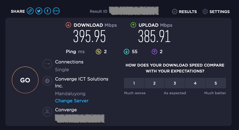 bobreyes's tweet photo. Converge ICT, bakit almost 400 Mbps na ang speed ng connection namin tonight?! Akala ko ba bukas pa ang start ng free speed upgrade?
#InternetPH #PHInternet #ConvergeICT https://t.co/SnpBdU84AR