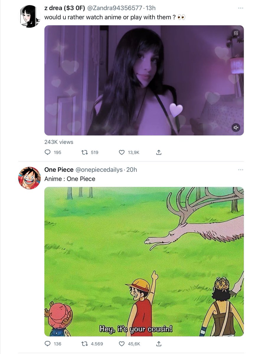 duckhuntplayer's tweet photo. @Zandra94356577 Funny juxtaposition.

If it’s that Anime, than Anime. https://t.co/hRl9G9BXzv