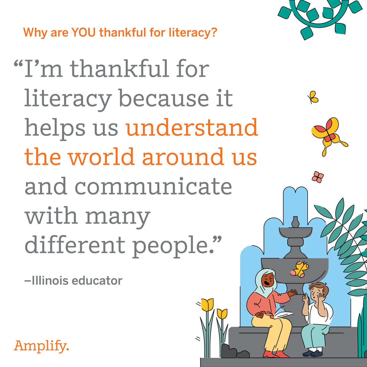 Amplify's tweet photo. π We asked, and you responded!
Here are a few answers to why you're thankful for literacy!
β¨ Share your story and receive a free Thankful for Literacy poster - https://t.co/kjVFKdK3fo
#ClassroomResource #EarlyEd #TeacherResource https://t.co/39gccMcFPJ