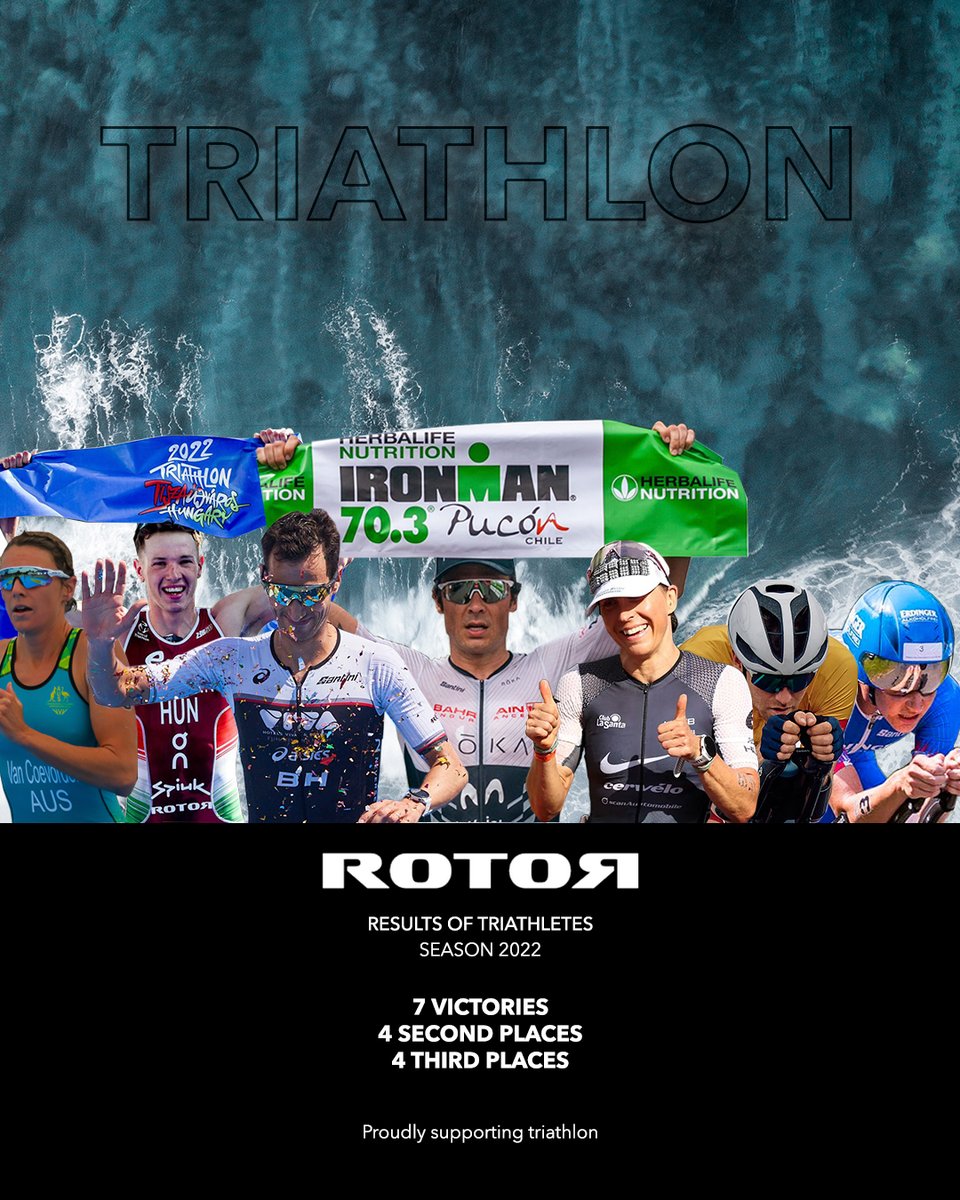 ROTOR 2022 TRIATHLETES RESULTS 🏆️ Positive balance of victories and podiums in international #triathlon and #IRONMAN events. Proudly supporting triathlon and events in these disciplines. #ROTORtriathletes