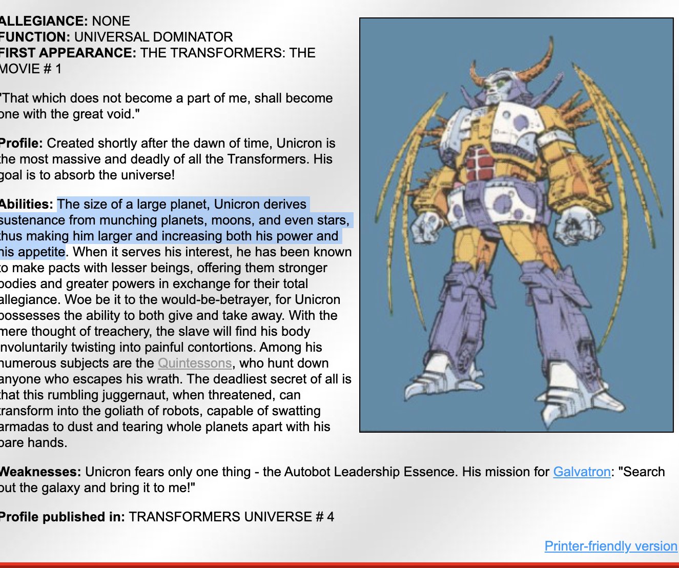 Crazy ass moments in Transformers History on Twitter "Unicron's