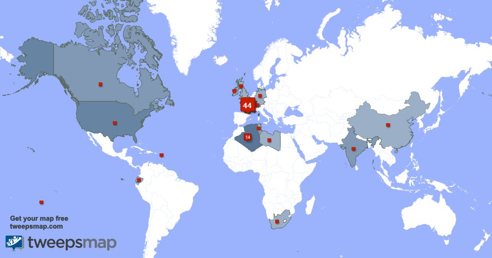 Merci beaucoup à mes 1 nouveaux abonnés qui vivent en: Suisse, et plus la semaine dernière. tweepsmap.com/!muhamed_iv