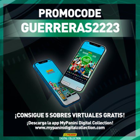 💚 ¿Necesitáis ayuda para lanzar vuestra colección de cromos #MyPaniniGuerreras <a href="/paninicromos/">Panini Cromos</a>? 😏

🪙 ¡5 SOBRES GRATIS con el código promocional 𝐆𝐔𝐄𝐑𝐑𝐄𝐑𝐀𝐒𝟐𝟐𝟐𝟑!

📲 No dudes… ¡Descarga ya la App #MyPaniniDigitalCollection!

#SheLovesHandball #LigaGuerrerasIberdrola