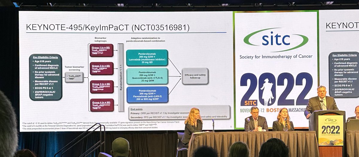 BernardAFox's tweet photo. 1) Prof. @DrRoyHerbstYale #cancer #immunotherapy Guru @YaleCancer talks use of 18 gene GEP &amp; TMB as a predictive #biomarker for combination tx  in #KeyImPaCT #PD1 / @Merck #SITC2022 #SITC22 @sitcancer https://t.co/OJdV4oIjEz