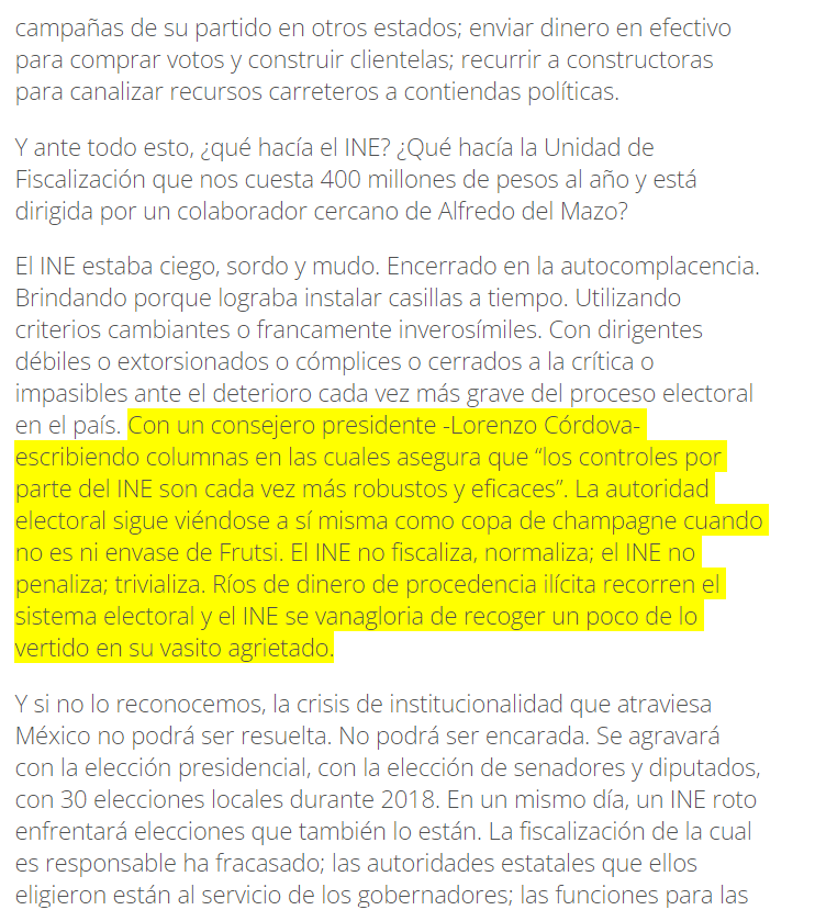 varamburucano's tweet image. Demoledor artículo de @DeniseDresserG donde repasa la parcialidad del árbitro electoral. 
La copa rota no puede ser compuesta con un poco de pegamento. Está hecha trizas y habrá que reemplazarla con una de la cual podamos beber confianza, no vidrio molido.
denisedresser.com/columnas/copa-…