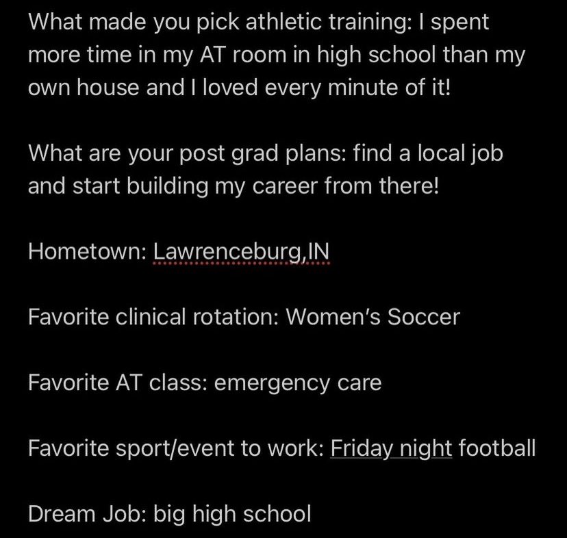 Our next AT take over is first year Makenna Lorton!