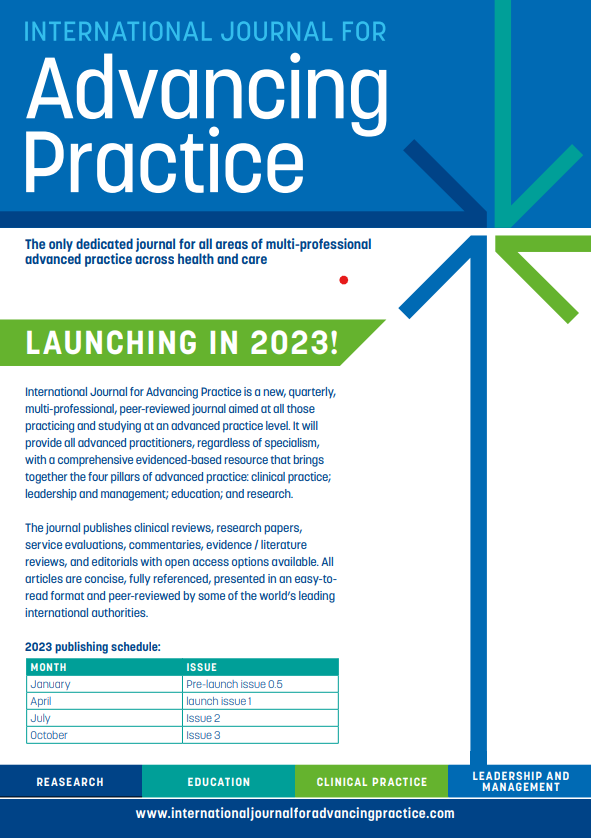 Earlier today you heard about our International Journal for Advancing Practice launching in 2023. To register your interest in subscribing to this new journal, please 
go to:  orlo.uk/DAVDo  &lt;&lt;&lt; #AdvancingPractice2022