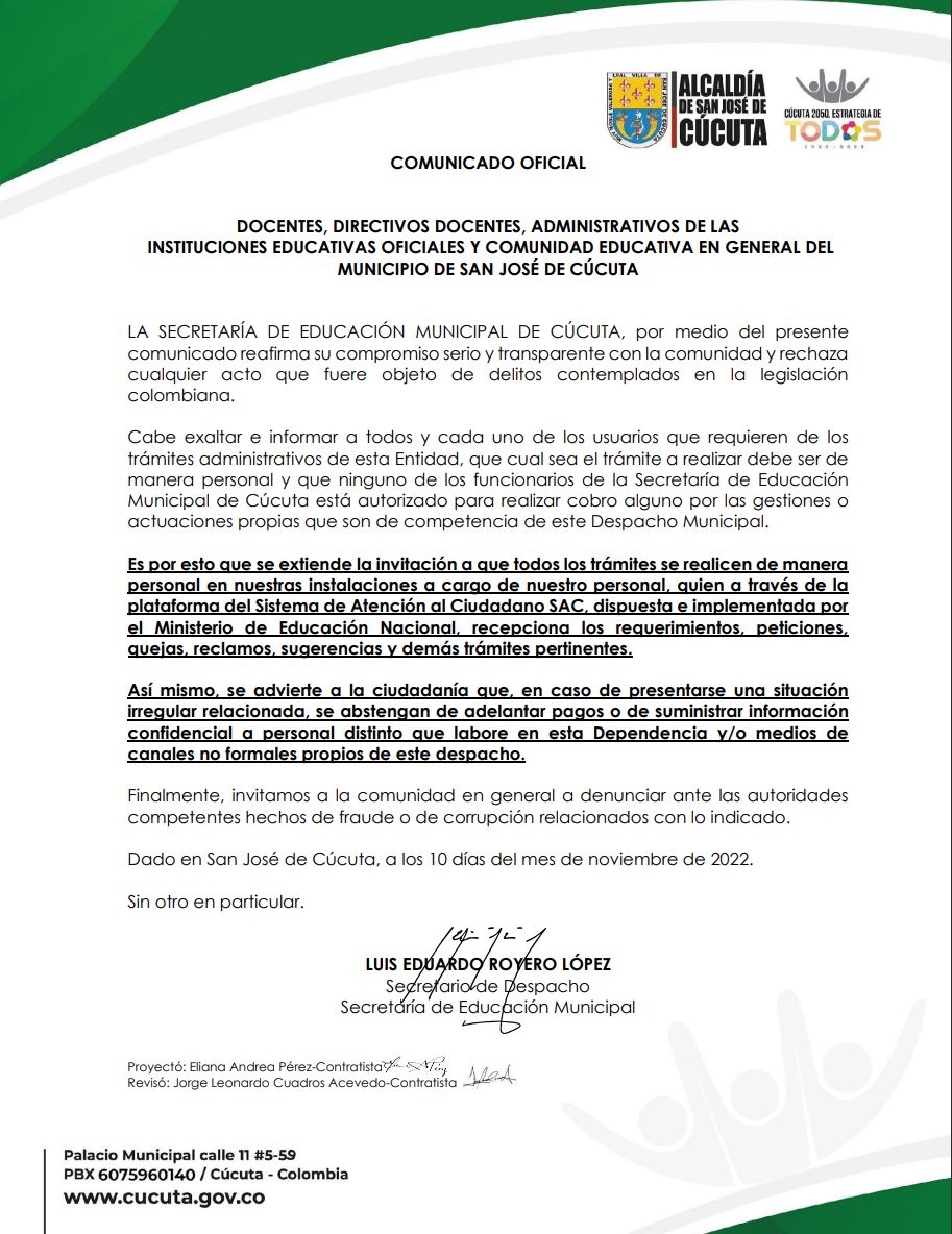 Secretaría de Educación de Cúcuta tweet media