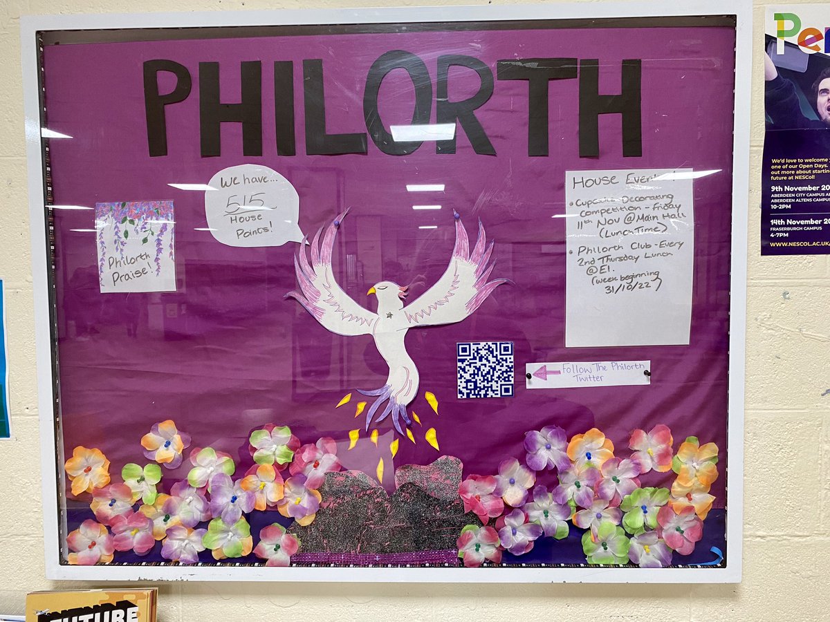 The Philorth board in the social is surely coming along! 

Here you will find weekly updates on house events and house points. 
Also, Philorth pupils can hand in any artwork, poetry, etc. into Mrs Tila, and has a chance of being put on the board as a part of “Philorth Praise”.