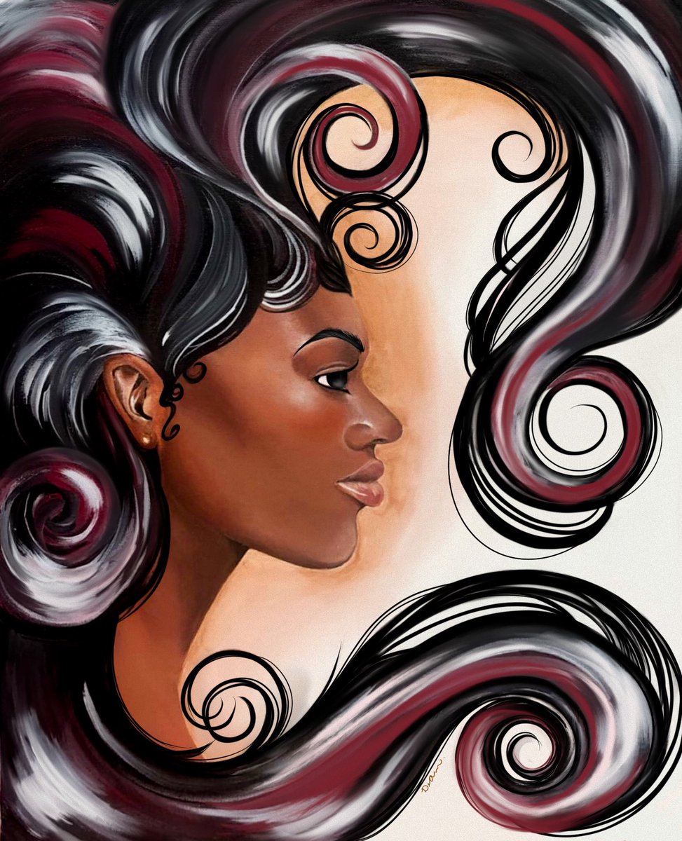 1girl solo profile dark skin dark-skinned female long hair jewelry  illustration images