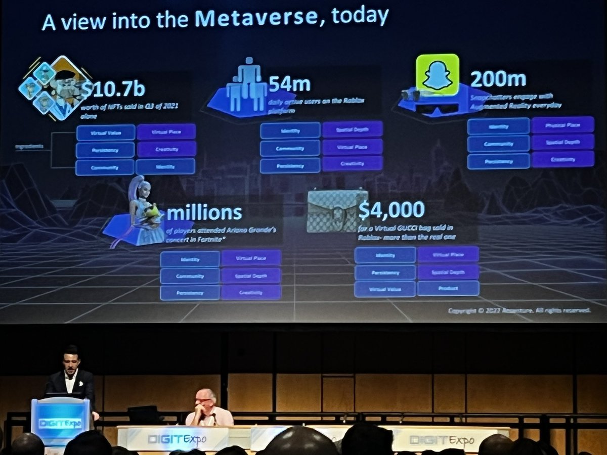 estherbcm's tweet photo. Fabulous talk on the Metaverse and what @Accenture is doing from @NicolaRosa - great to see the full extent of possibility with AR and not just VR https://t.co/1J5e0Rn37m
