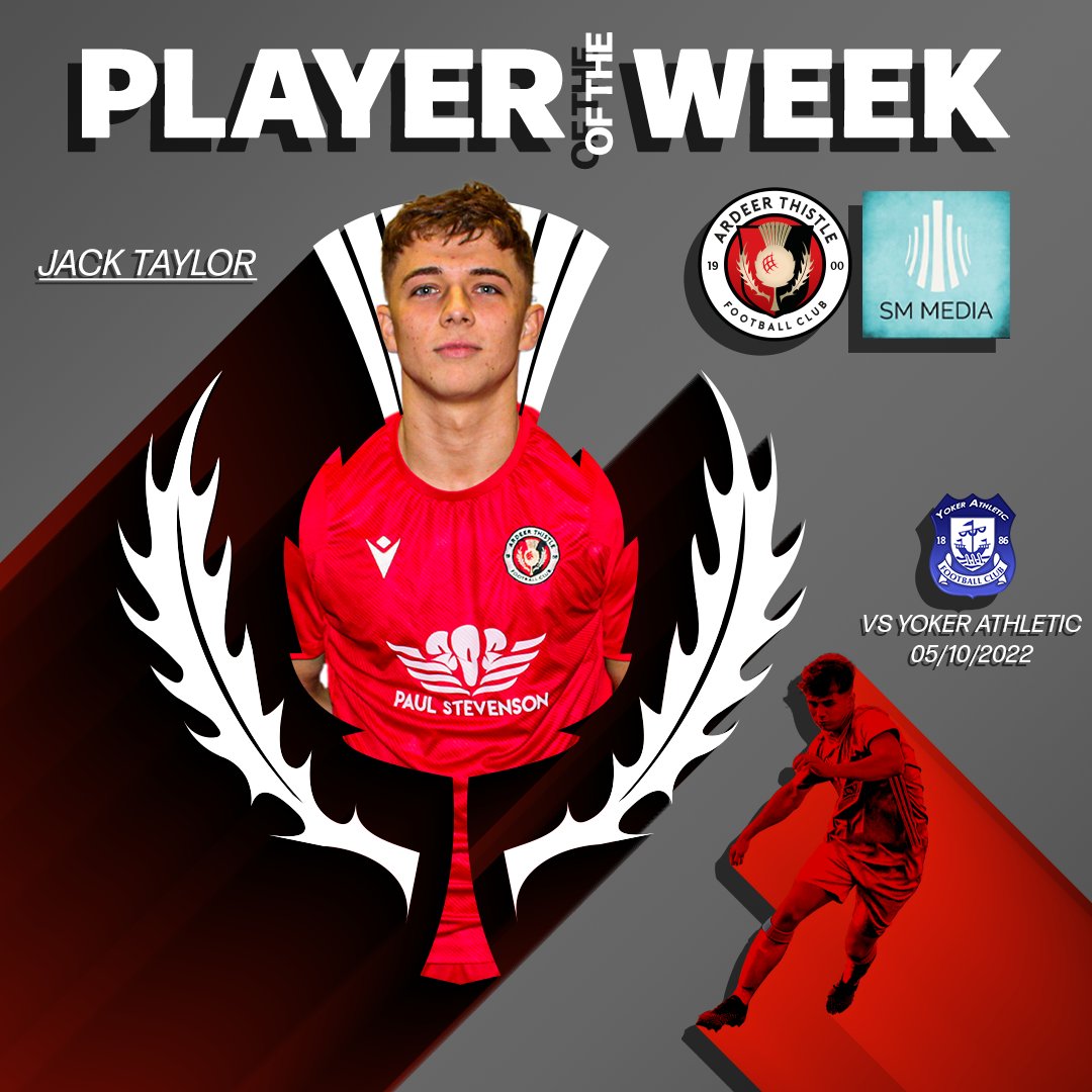 Congrats to <a href="/JxckTxylor2001/">Jack Taylor</a> for being voted Player of the Week for his performance against Yoker Athletic last weekend! 🥇