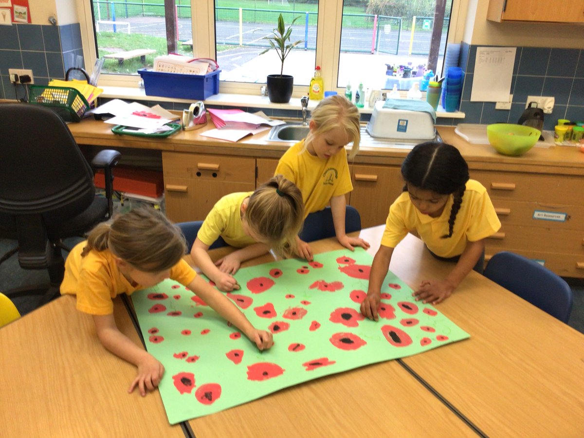 Year one have enjoyed painting poppy fields to go to the church on Remembrance Day.