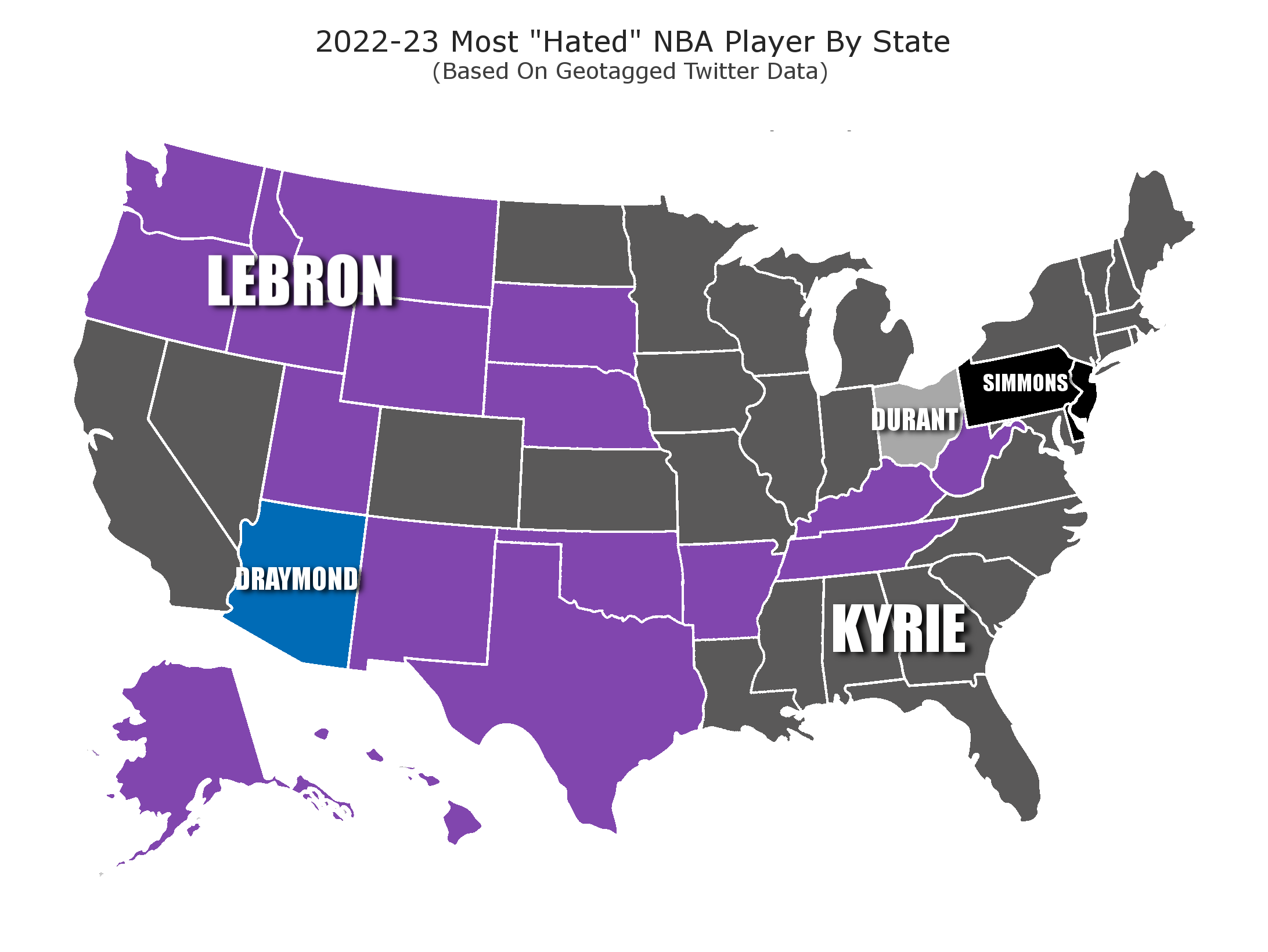 theScore on X: "A Twitter map shows that Kyrie Irving is the most 'hated'  player in the NBA. 😳➡️ https://t.co/S4Z16JixaW https://t.co/gjvLLDD2v6" / X