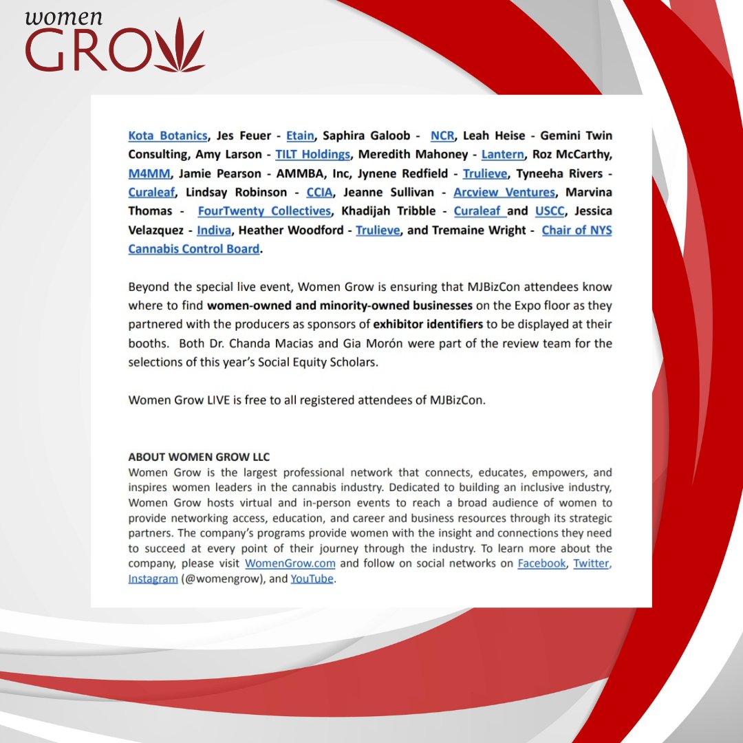 womengrow's tweet photo. The word is OUT! 

Join us on November 16th at MJBizCon on the Expo floor #8848 from 10:30 am - 4 pm. 

We can't wait to see you!

#WomenGrow #WomeninCannabis #MJBizCon https://t.co/rC8cE4A8YG