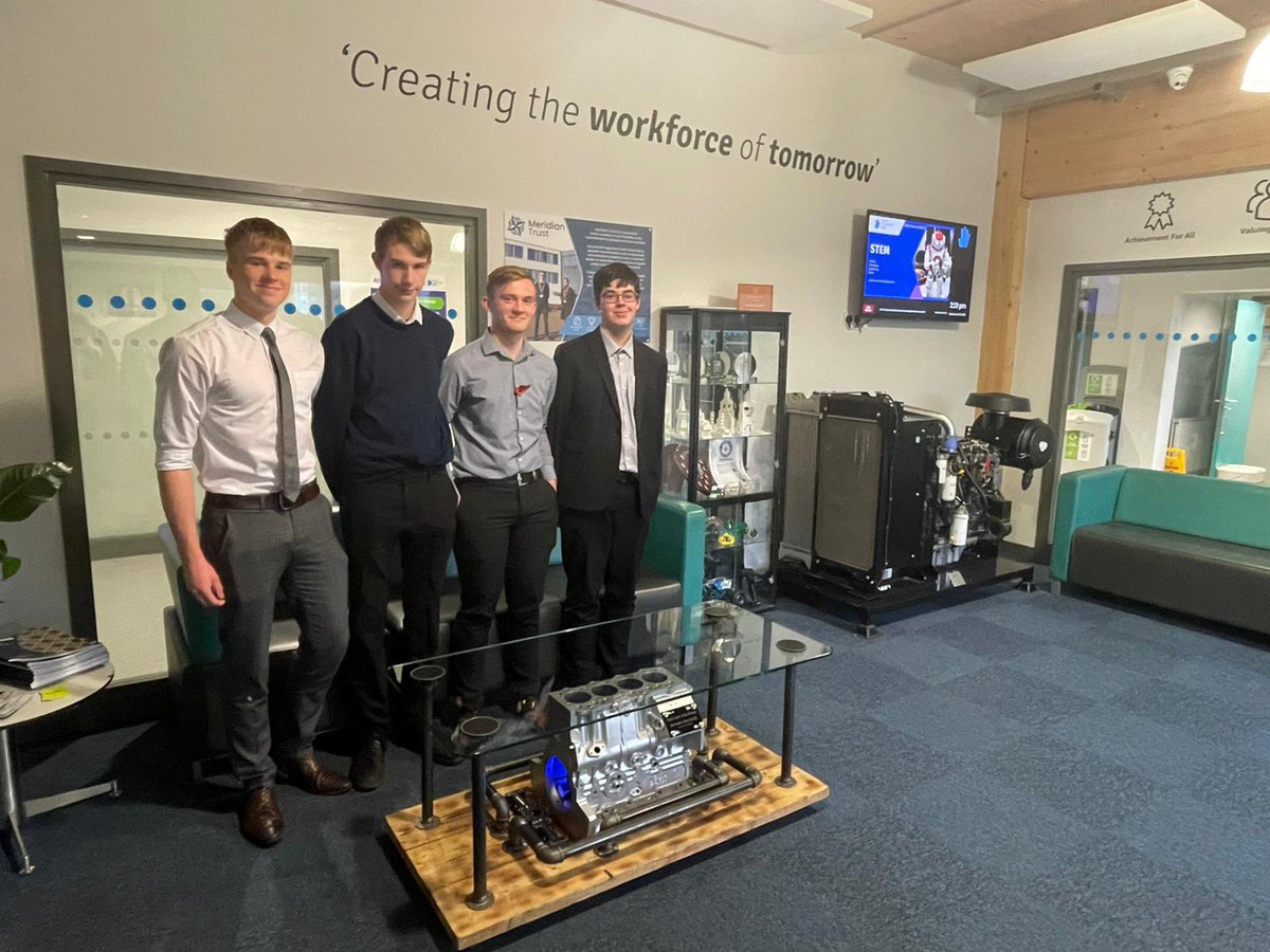 GPUTC's tweet photo. Superb addition to our main reception from our Yr13’s, they’ve created this from an old Perkins 400 series engine. This was part of their BTEC Engineering Unit 2 project. #GPUTC #teamwork https://t.co/cckwbSUZyS