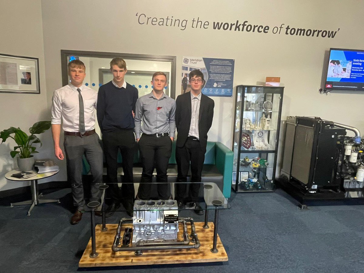 GPUTC's tweet photo. Superb addition to our main reception from our Yr13’s, they’ve created this from an old Perkins 400 series engine. This was part of their BTEC Engineering Unit 2 project. #GPUTC #teamwork https://t.co/cckwbSUZyS