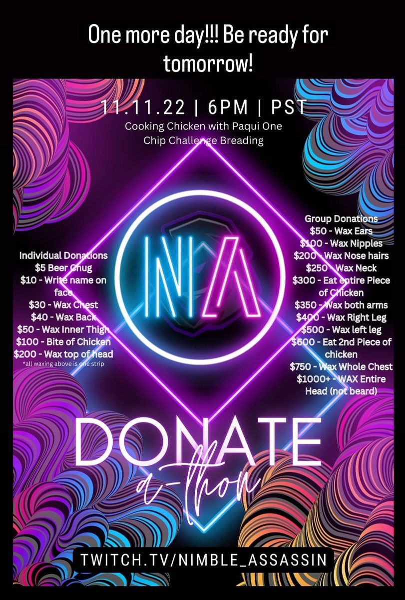 Nimble_Assassin's tweet photo. Tomorrow is a day of reckoning! I'm excited and extremely nervous!!! Bought even more wax just to be safe... and yes I'm using hot wax not wax strips! #streamer #donateathon #helpmemove #twitch https://t.co/t8CLTzkLqg