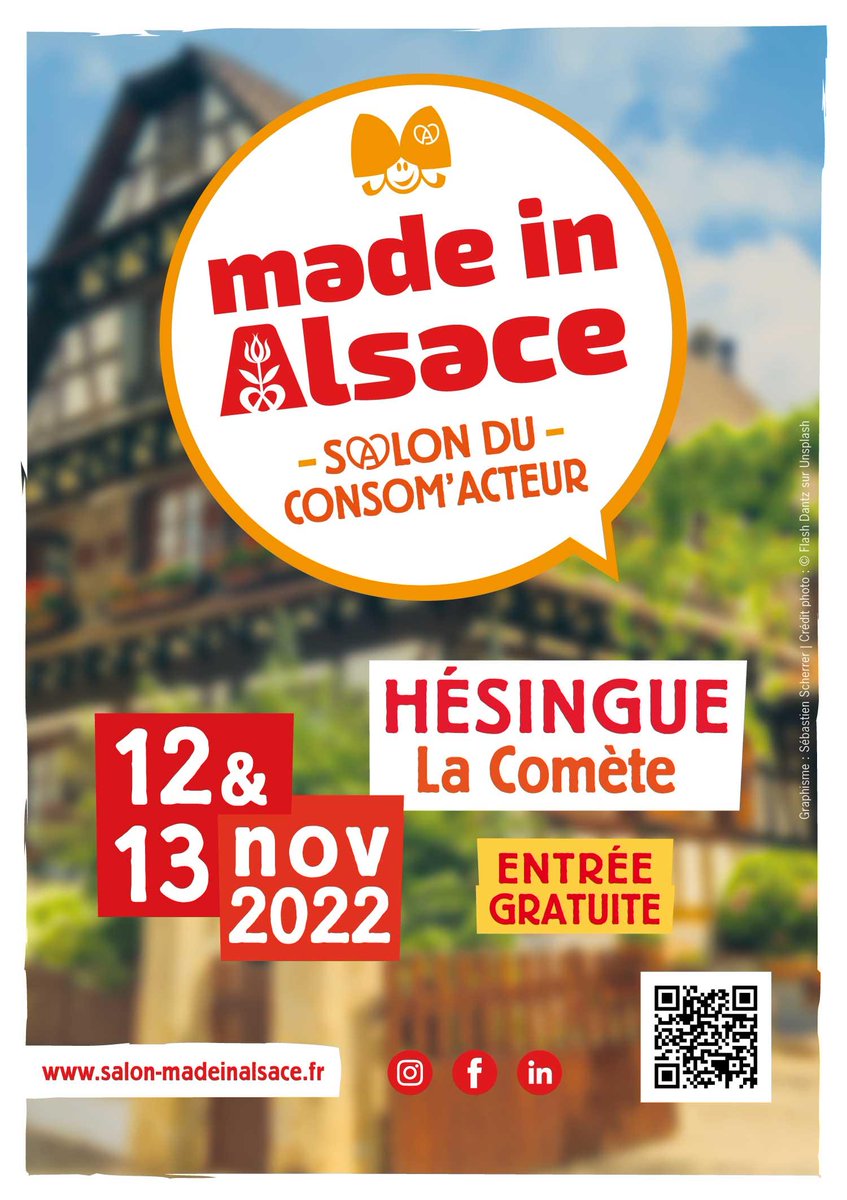 toutelalsace's tweet photo. 🙌 Le salon Made in Alsace est de retour à la Comète de #Hésingue les 12 et 13 novembre.

Artisanat, mode, habitat, équipement de la maison, bien-être… des produits 100% Made in #Alsace ! https://t.co/yMCDMRznsL