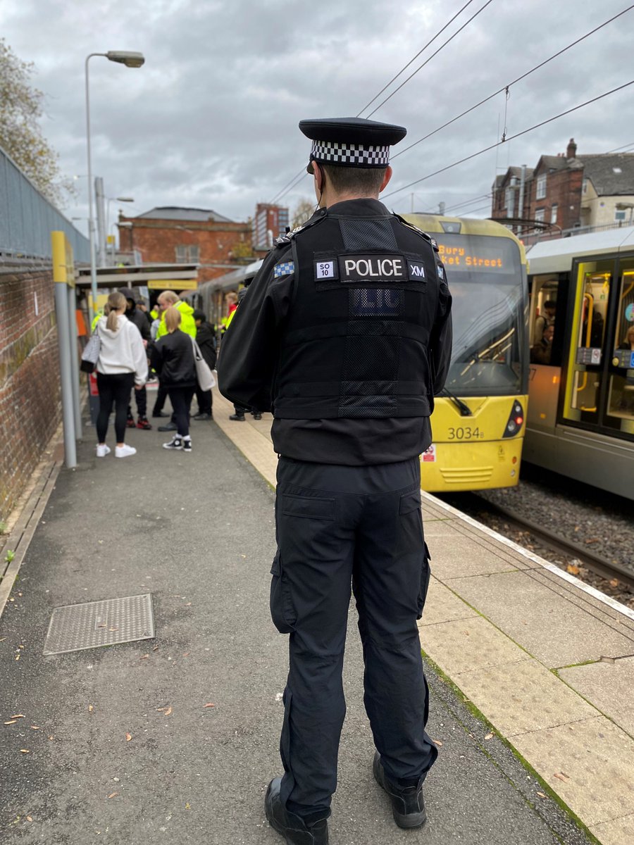 BeeNetwork's tweet photo. Keeping our passengers and staff save is our priority.
A #GMTravelSafe Specialist Operation is taking place this afternoon in the Trafford area with support from #GMTransportUnit and @MCRMetrolink to deter ASB and crime on Greater Manchester’s transport network. https://t.co/mJO7JC3mc7